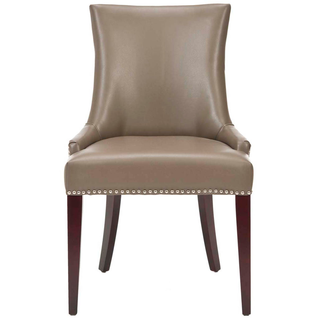 Safavieh Becca 19''H Leather Dining Chair - Silver Nail Heads - Clay