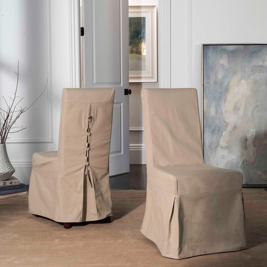 Safavieh Adrianna 19''H Linen Slipcover Chair (Set Of 2)-Ecru