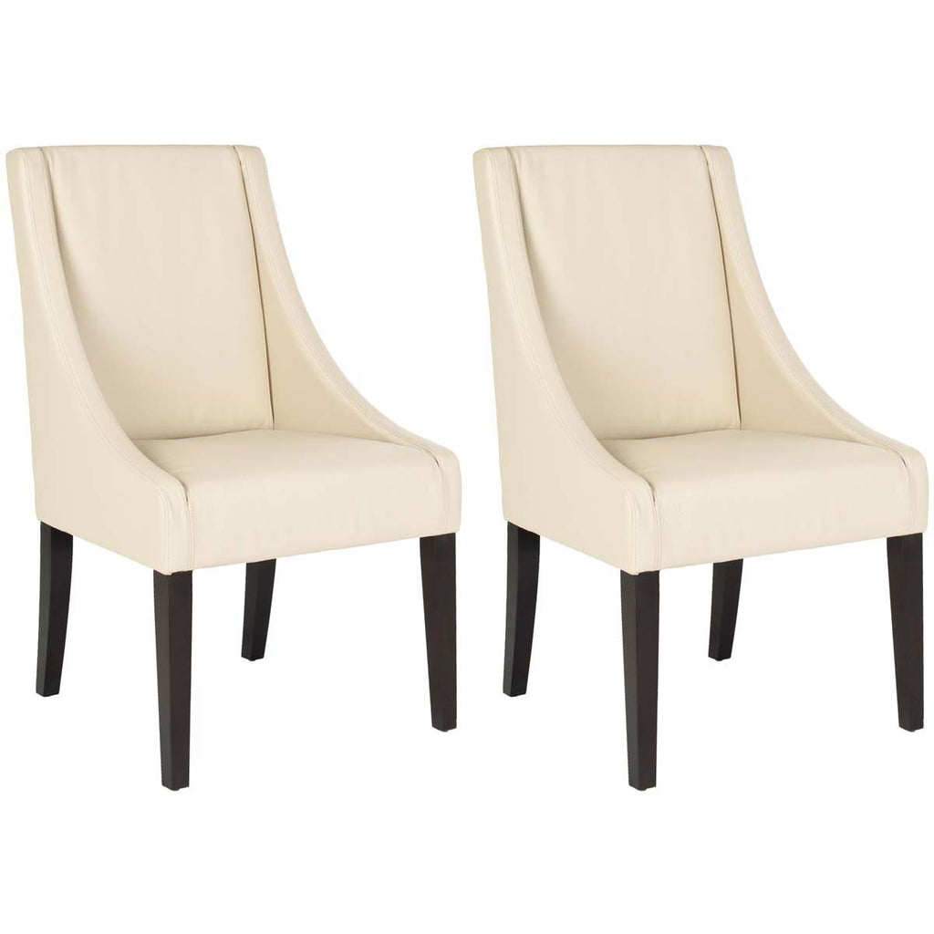 Safavieh Britannia 19''H Kd Side Chairs (Set Of 2)-Cream / Leather