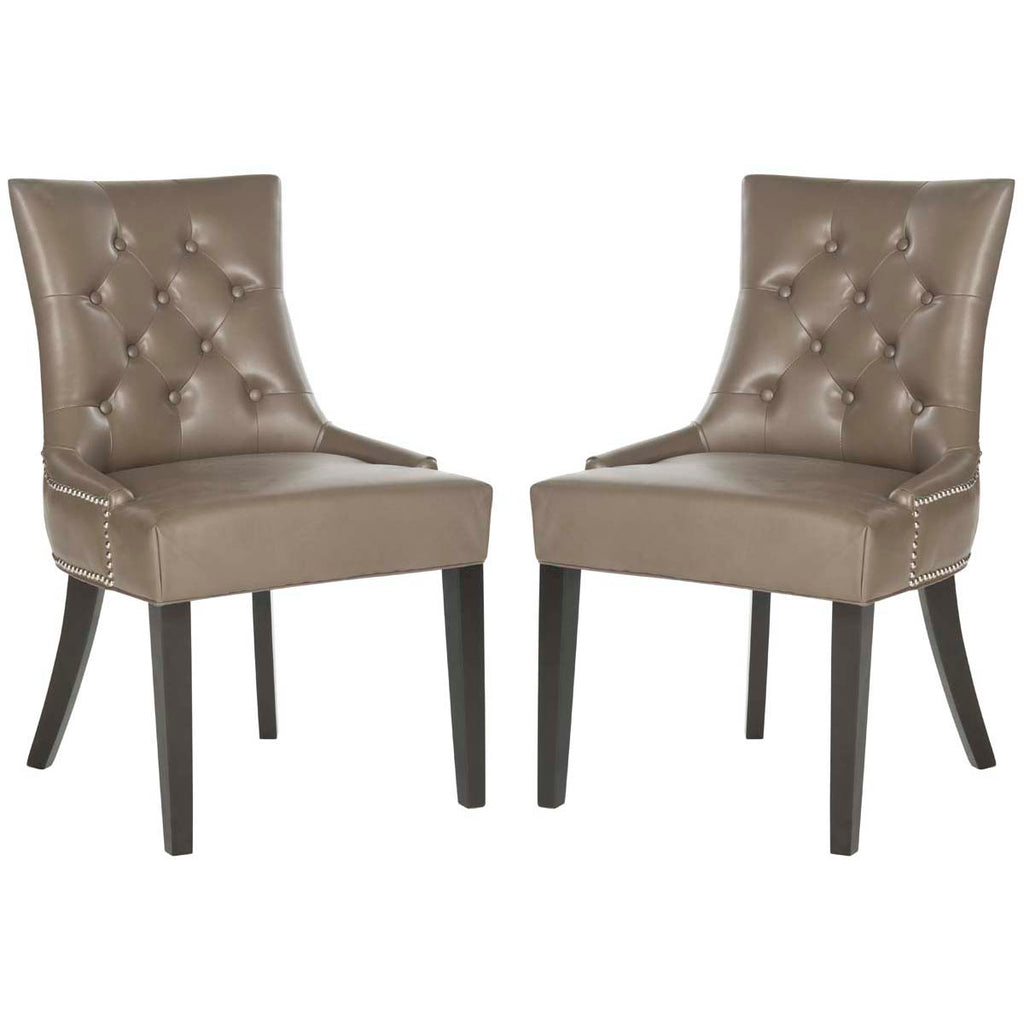 Safavieh Harlow 19''H  Tufted Ring Chair (Set Of 2)   Silver Nail Heads -Clay