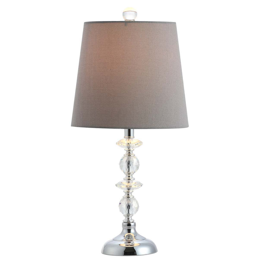 Safavieh Lucena Table Lamp-Grey Shade/Clear Base