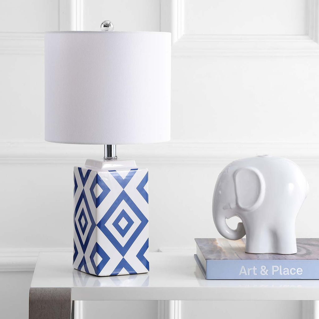 Safavieh Lugo Table Lamp-White/Blue