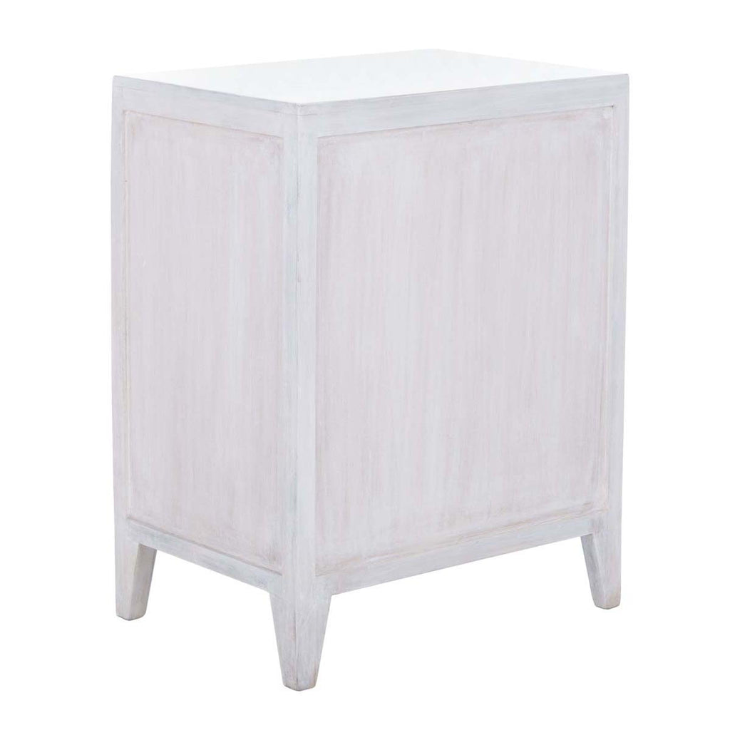 Safavieh Thea 1 Door Carved Nightstand - White Washed