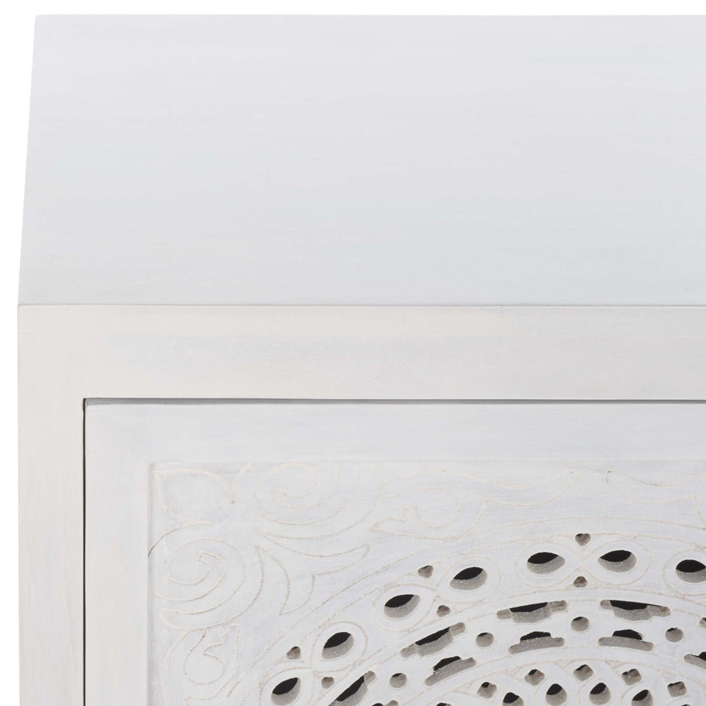 Safavieh Regius 2 Shelf 1 Door Nightstand - White Wash