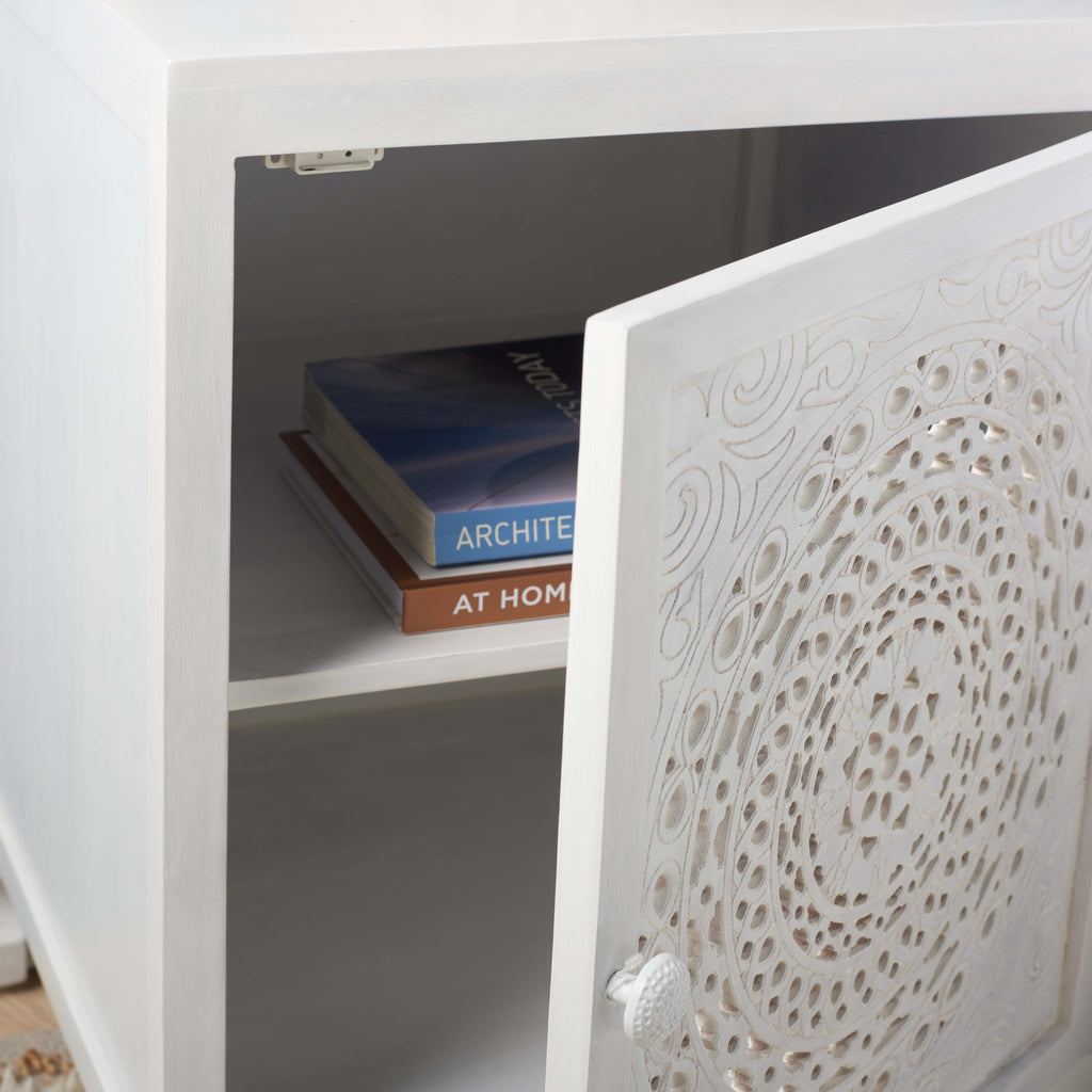 Safavieh Regius 2 Shelf 1 Door Nightstand - White Wash