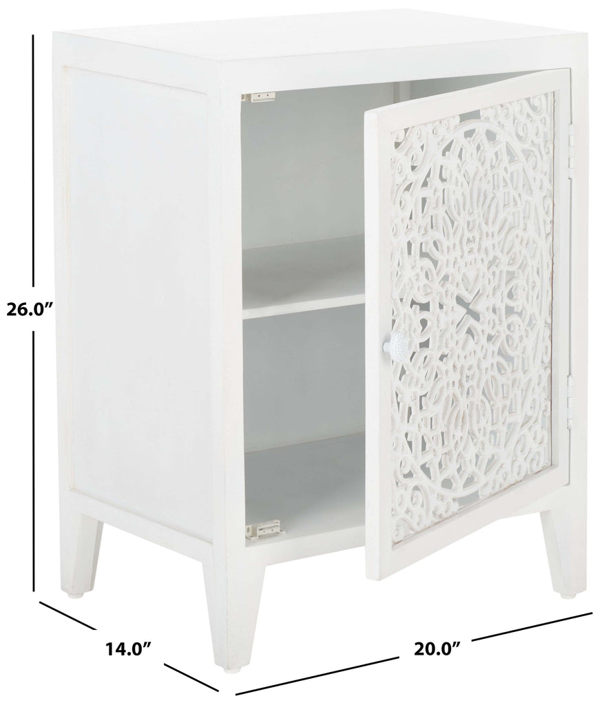 Safavieh Tayda 2 Shelf 1 Door Nightstand - White Washed