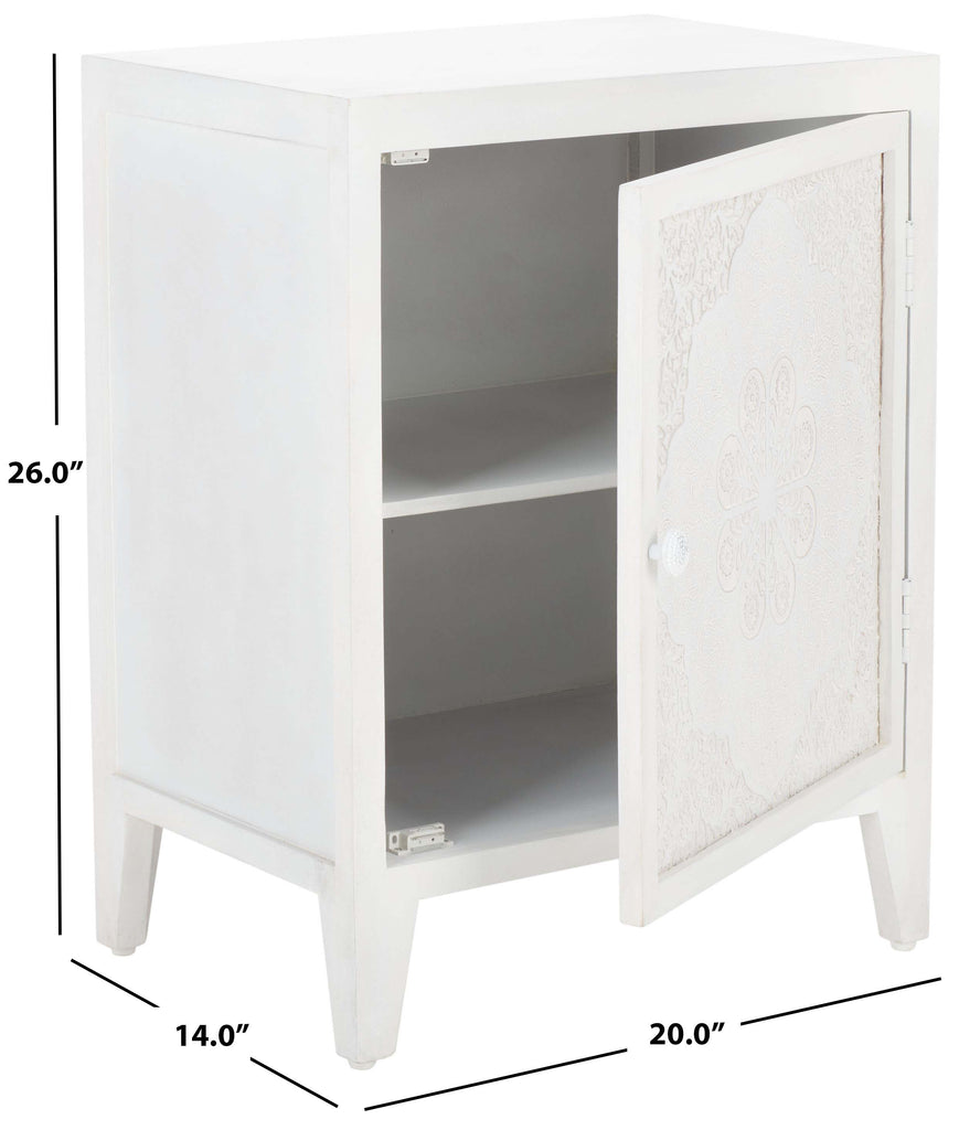 Safavieh Thielle 2 Shelf 1 Door Nightstand - White Washed