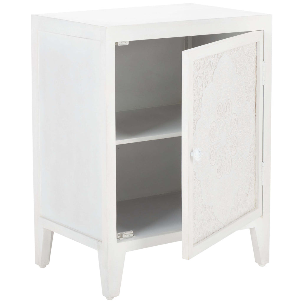 Safavieh Thielle 2 Shelf 1 Door Nightstand - White Washed