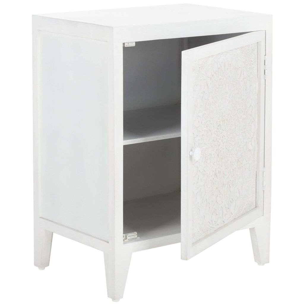 Safavieh Tiriaq 2 Shelf 1 Door Nightstand - White Washed