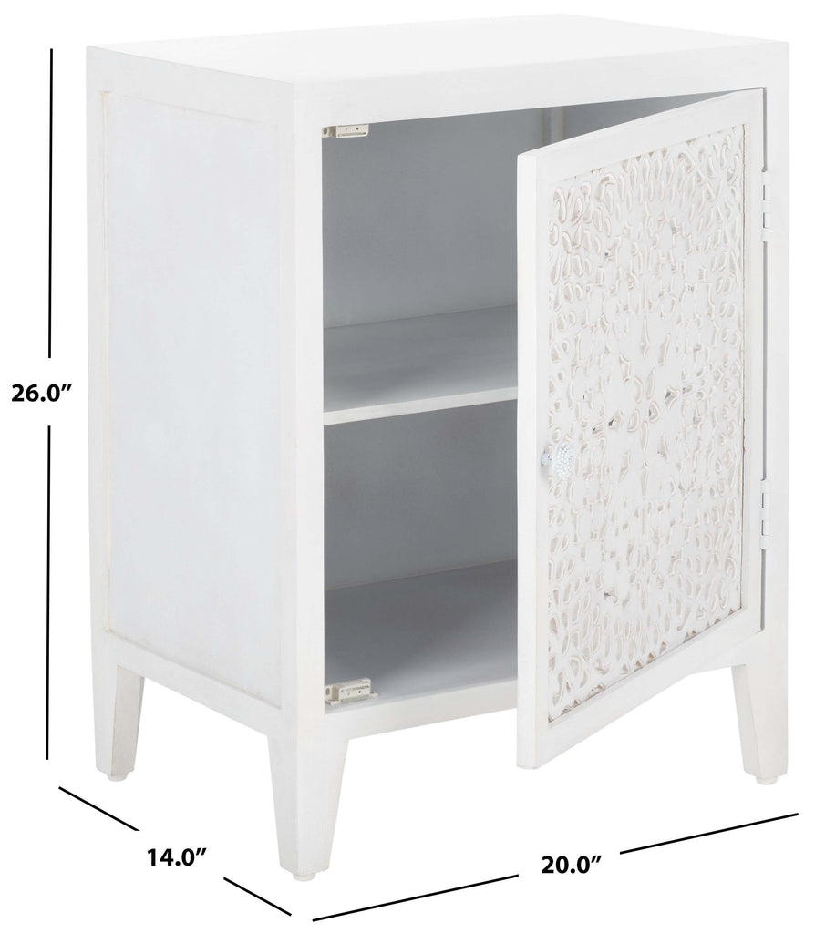Safavieh Trevlio 2 Shelf 1 Door Nightstand - White Washed