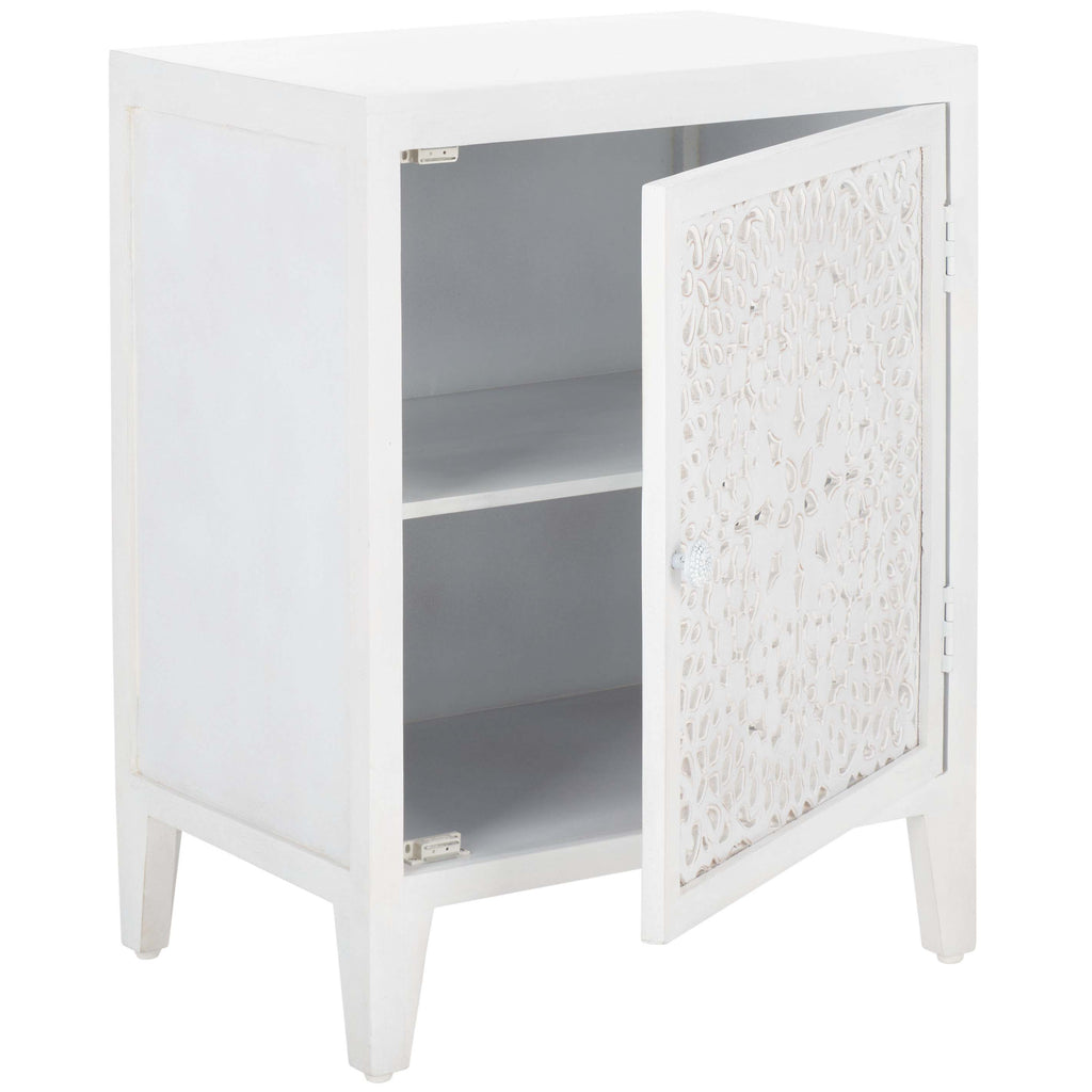 Safavieh Trevlio 2 Shelf 1 Door Nightstand - White Washed