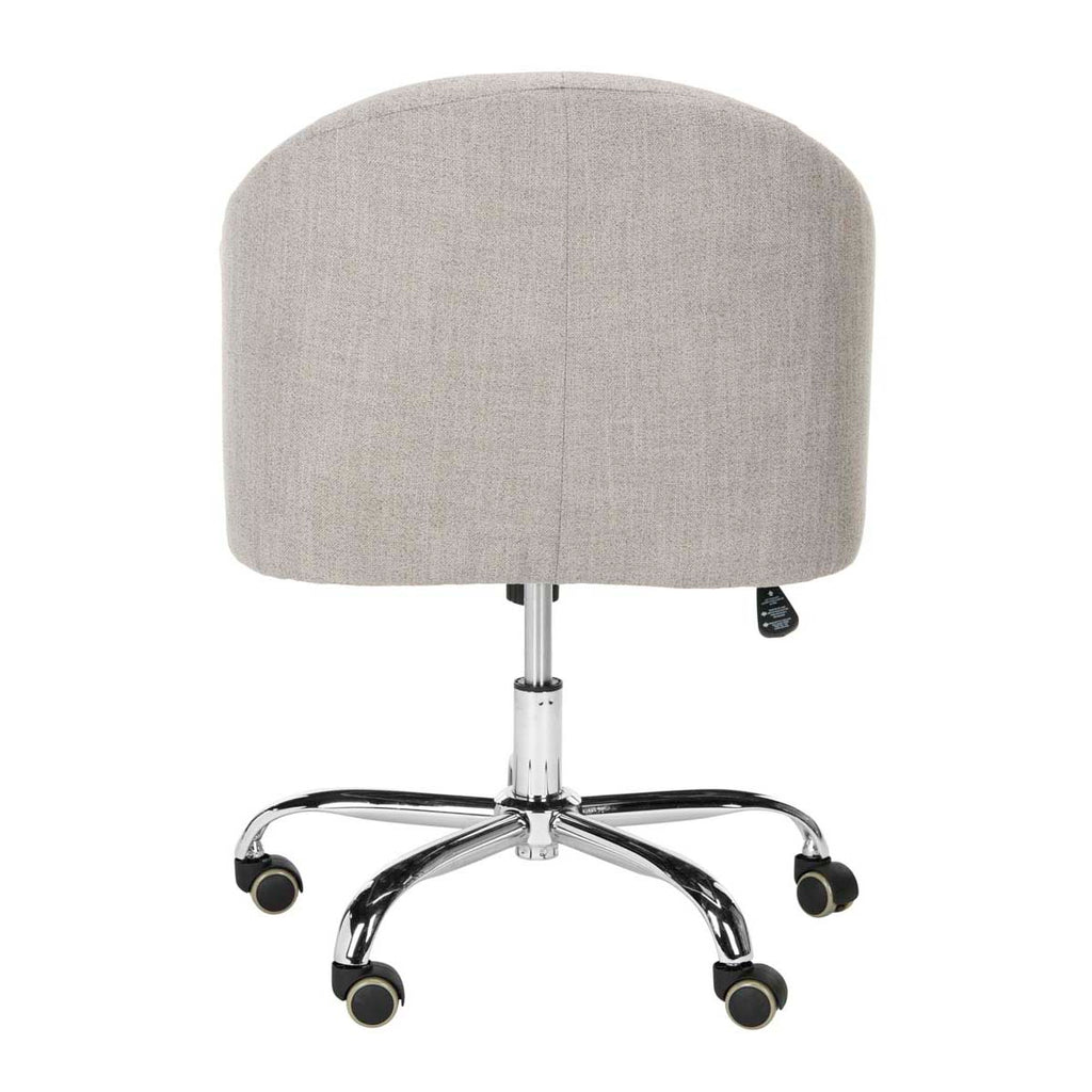 Safavieh Amy Tufted Linen Chrome Leg Swivel Office Chair - Grey / Chrome
