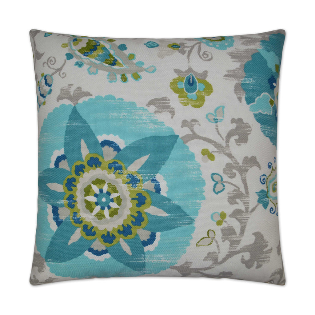 Silsila Outdoor Throw Pillow - Turquoise | DV KAP
