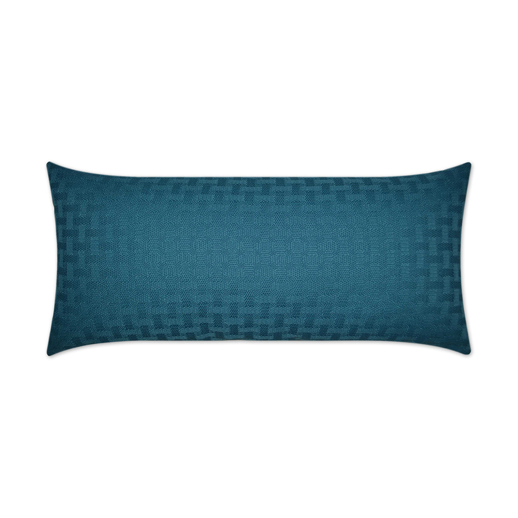 Carmel Weave Lumbar Outdoor Throw Pillow - Turquoise | DV KAP