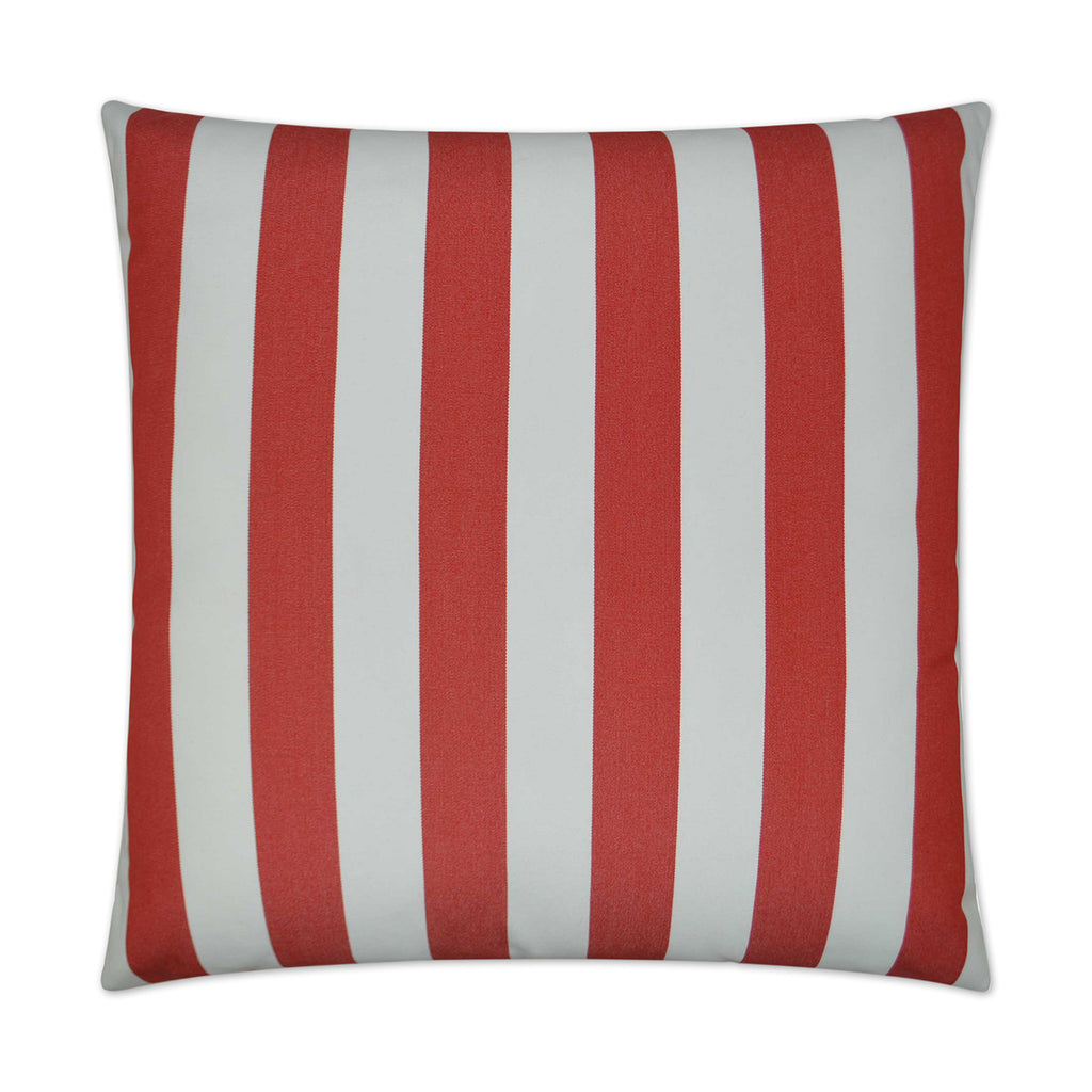 Cafe Stripe Outdoor Throw Pillow - Red | DV KAP