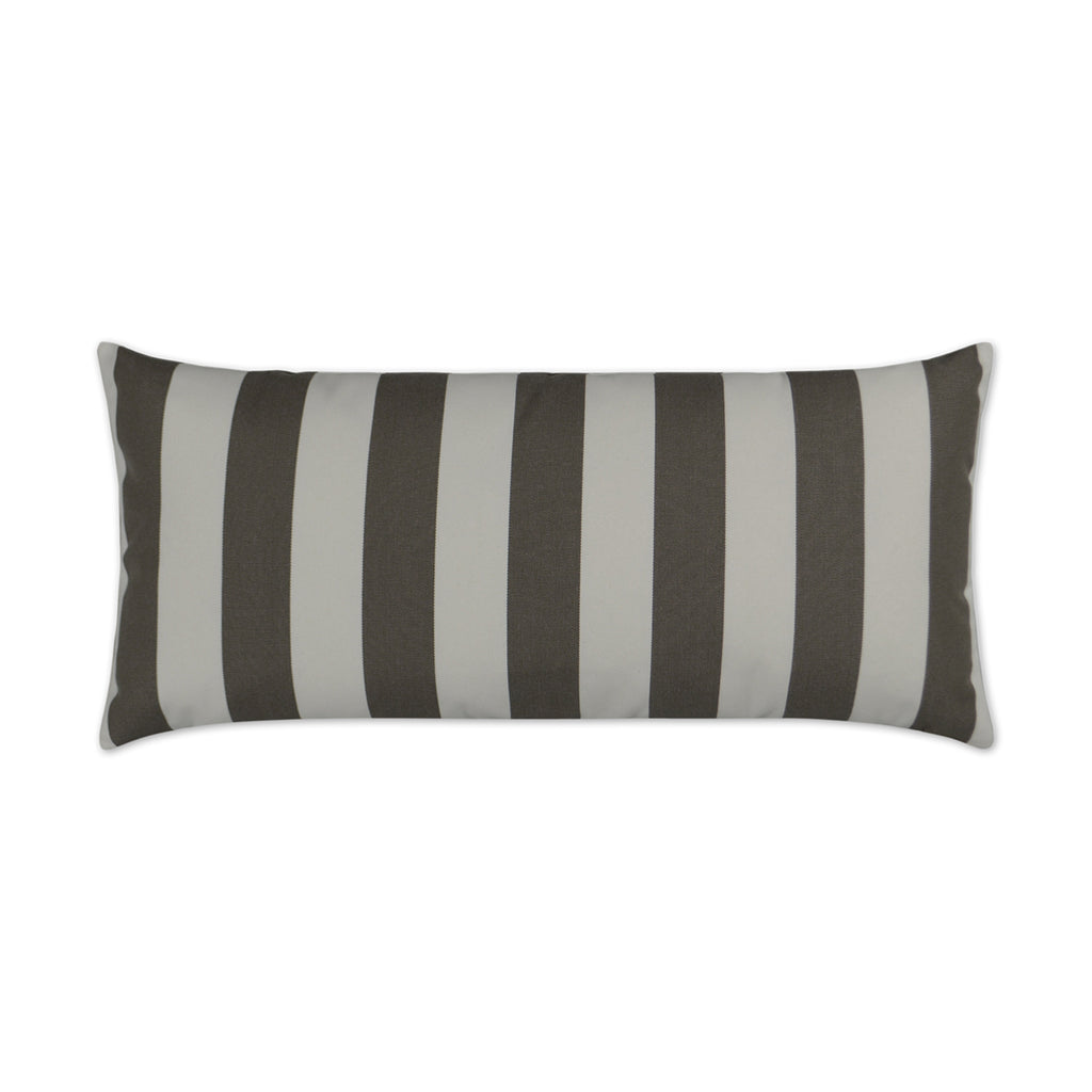 Cafe Stripe Lumbar Outdoor Throw Pillow - Driftwood | DV KAP