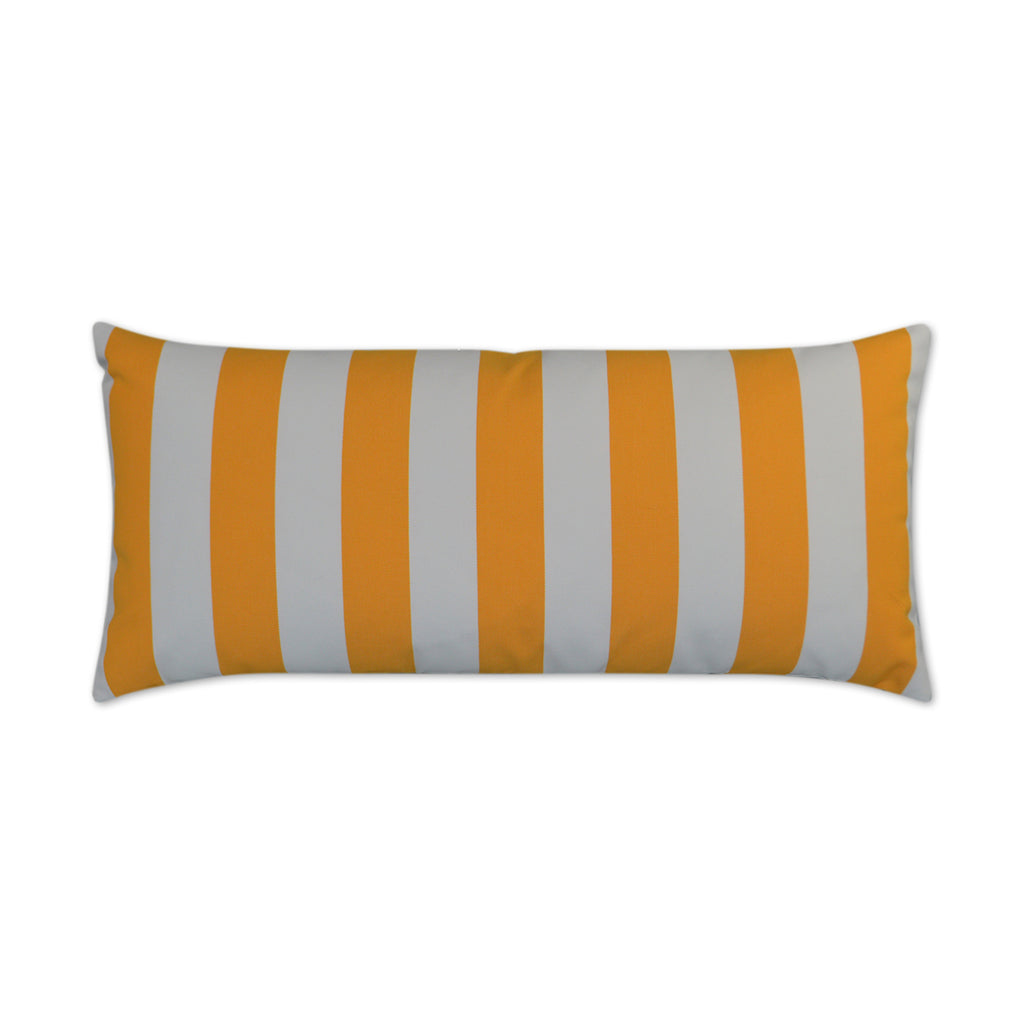 Cafe Stripe Lumbar Outdoor Throw Pillow - Yellow | DV KAP