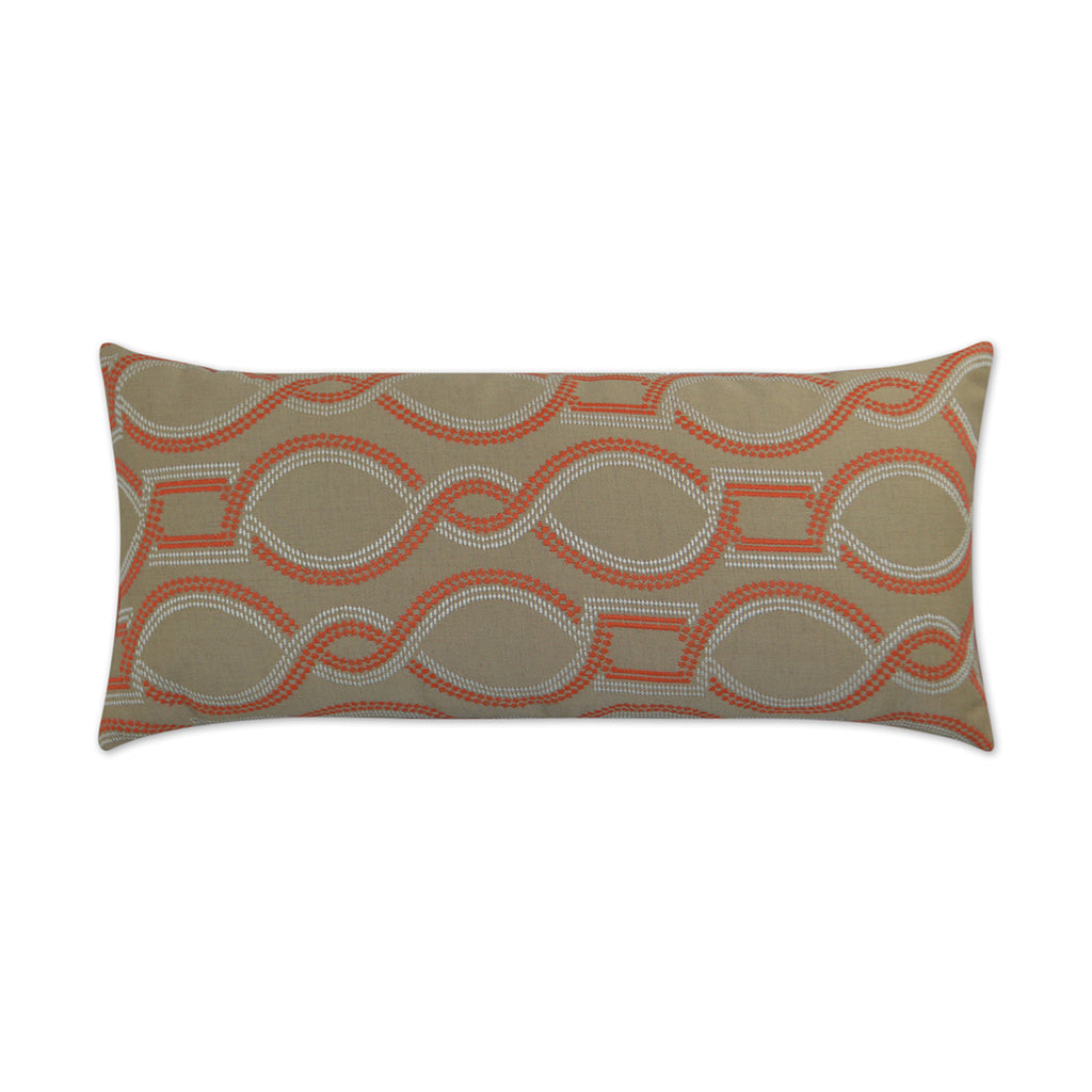 Twist Lumbar Outdoor Throw Pillow - Orange | DV KAP