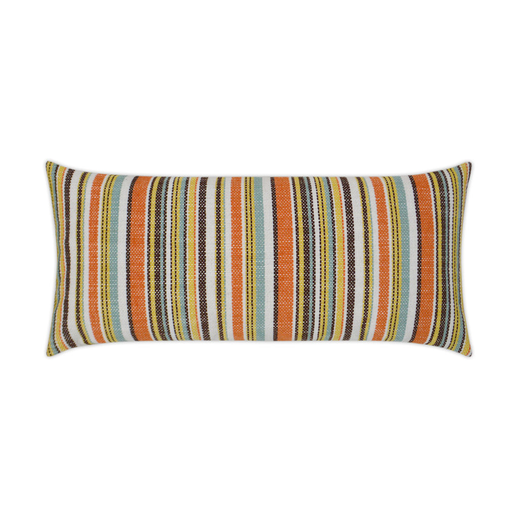 Fancy Stripe Lumbar Outdoor Throw Pillow - Multi | DV KAP