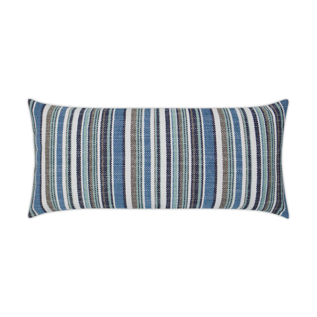 Fancy Stripe Lumbar Outdoor Throw Pillow - Navy | DV KAP
