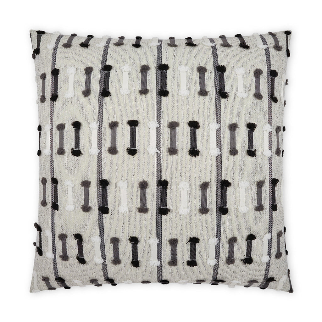 Tassel Stripe Outdoor Throw Pillow - Grey | DV KAP