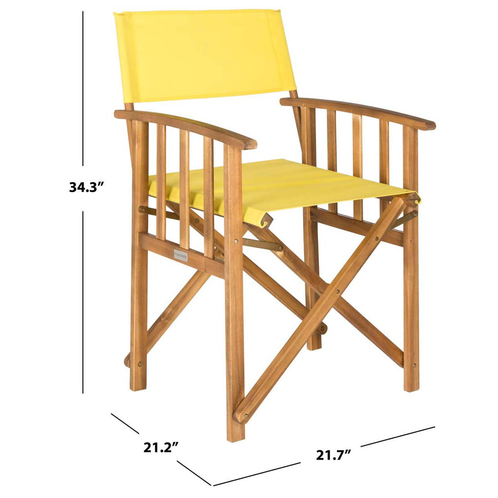 Safavieh  Laguna Director Chair - Natural/Yellow (Set of 2)