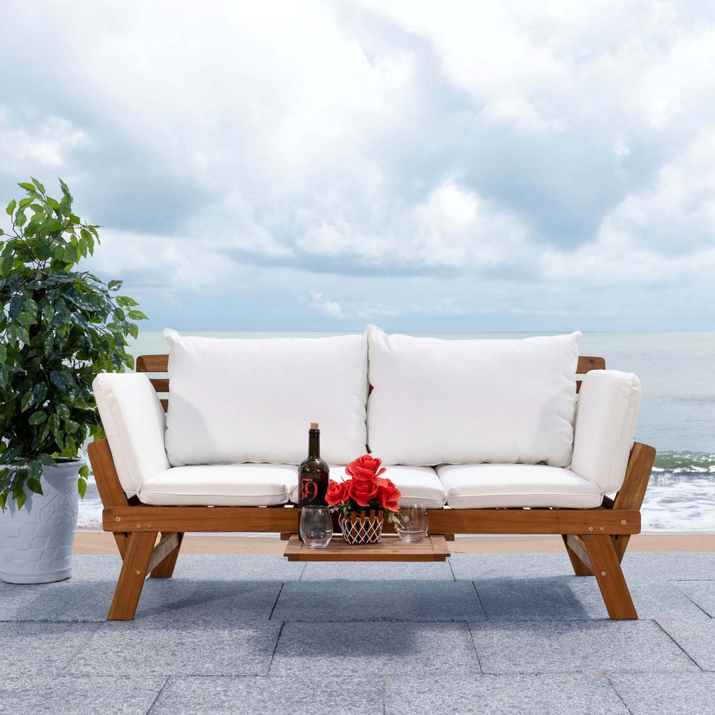 Safavieh Emely Outdoor Daybed - Natural / White