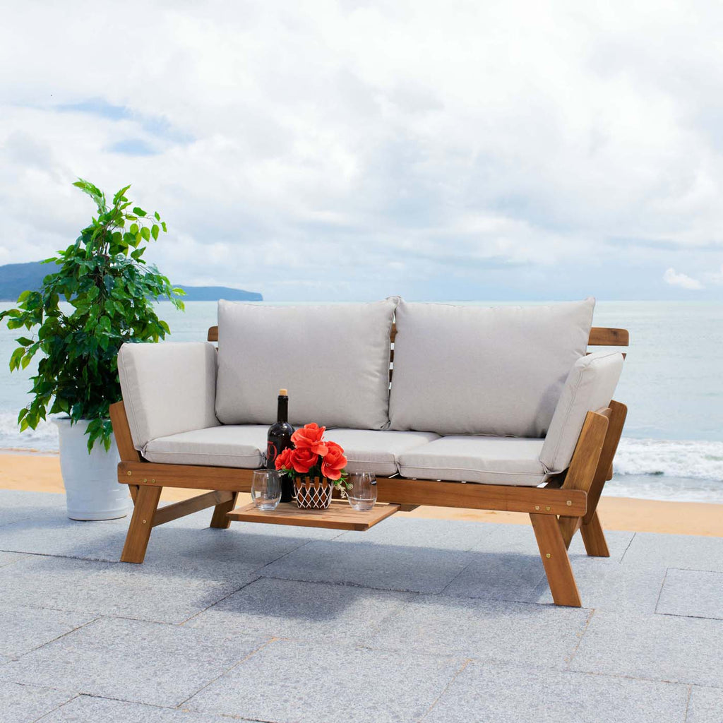 Safavieh Emely Outdoor Daybed - Natural / Light Grey