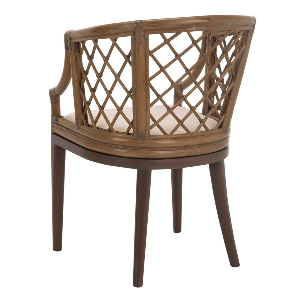 Safavieh Carlotta Arm Chair - Greige / White