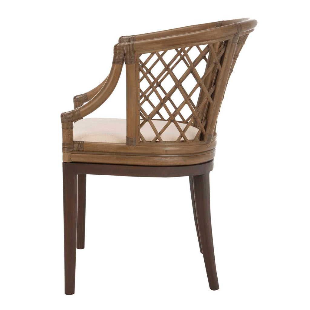 Safavieh Carlotta Arm Chair - Greige / White