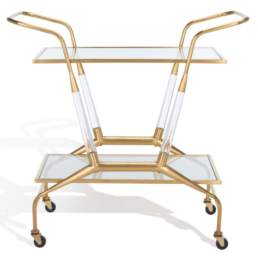 Safavieh Couture Sherise Acrylic Bar Cart - Clear / Gold