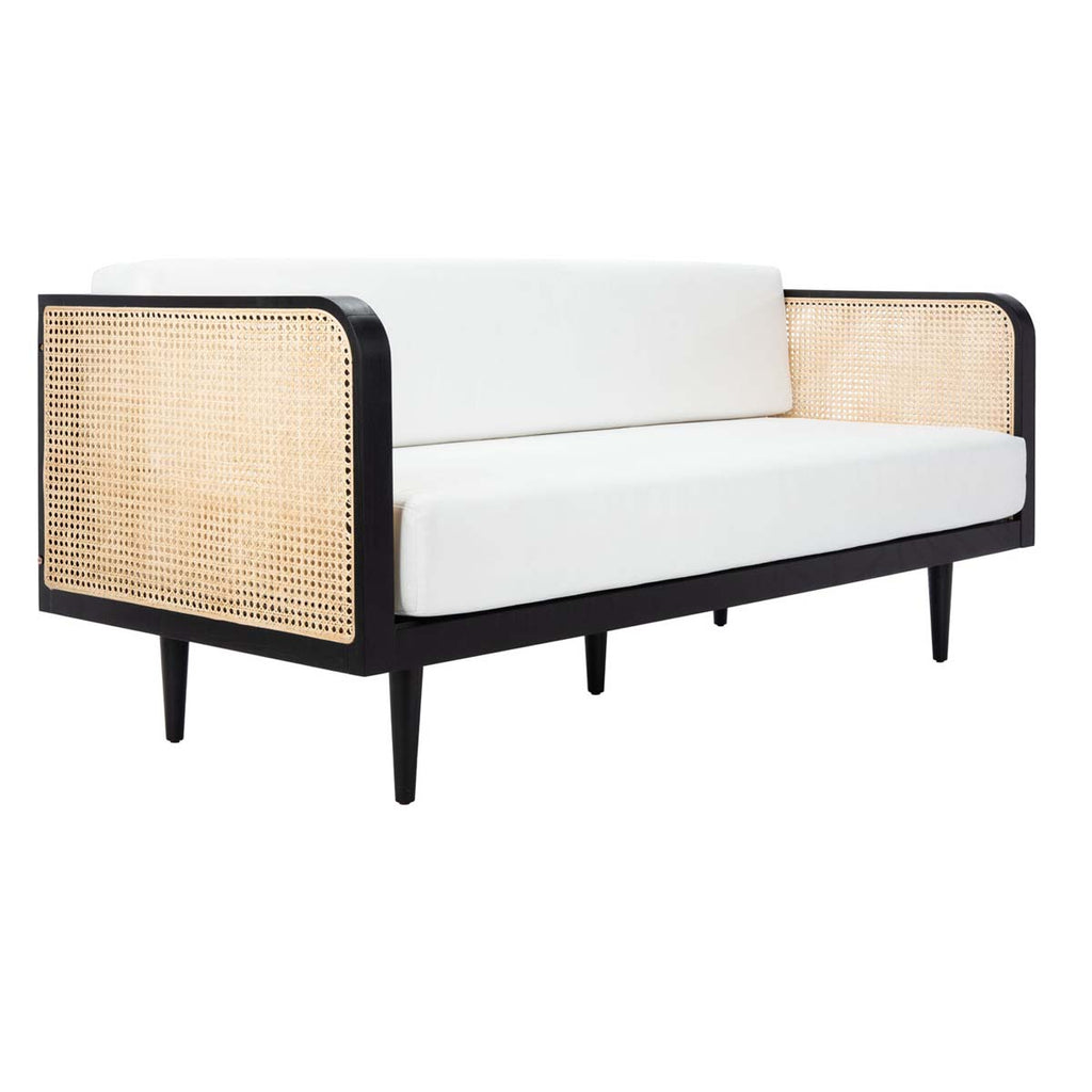 Safavieh Couture Helena French Cane Daybed - Black / Natural/Beige