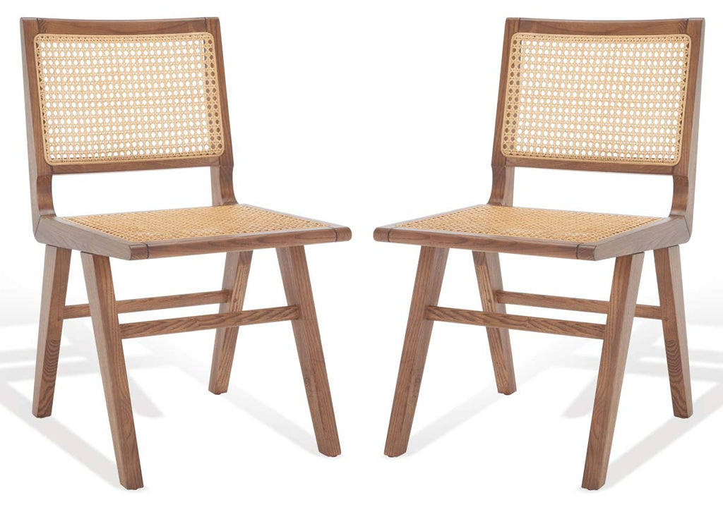Safavieh Couture Hattie French Cane Dining Chair (Set of 2) - Walnut / Natural