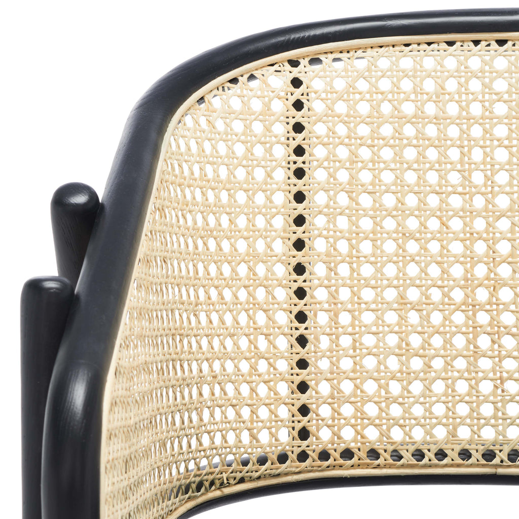 Safavieh Couture Emmy Rattan Back Dining Chair - Black / Natural