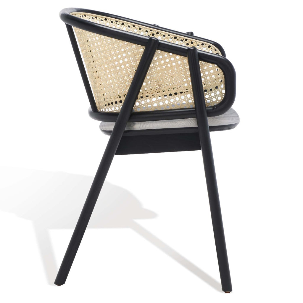Safavieh Couture Emmy Rattan Back Dining Chair - Black / Natural