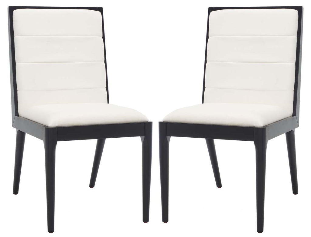 Safavieh Couture Laycee Dining Chair - Black / White (Set of 2)