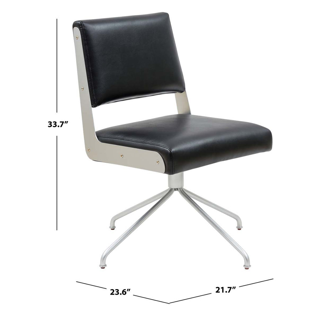Safavieh Couture Emmeline Swivel Office Chair - Black / Silver