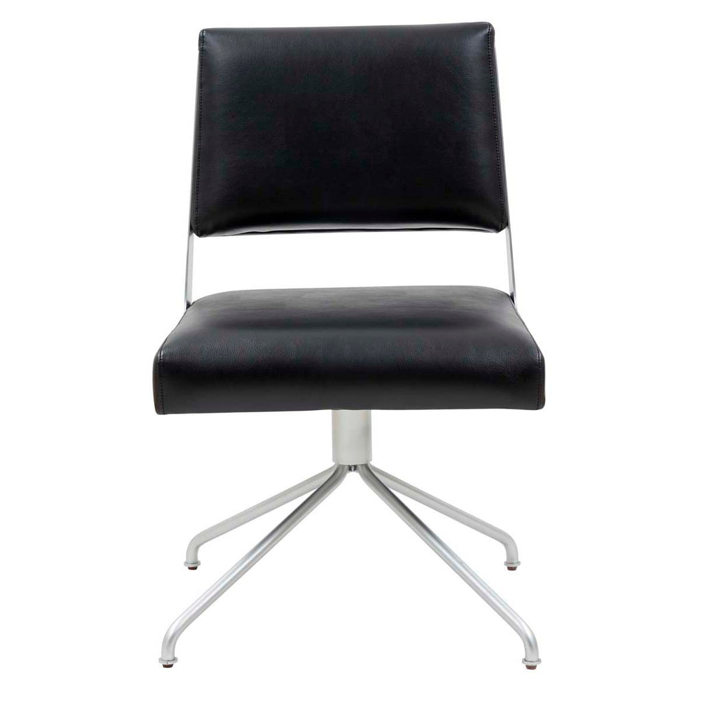 Safavieh Couture Emmeline Swivel Office Chair - Black / Silver