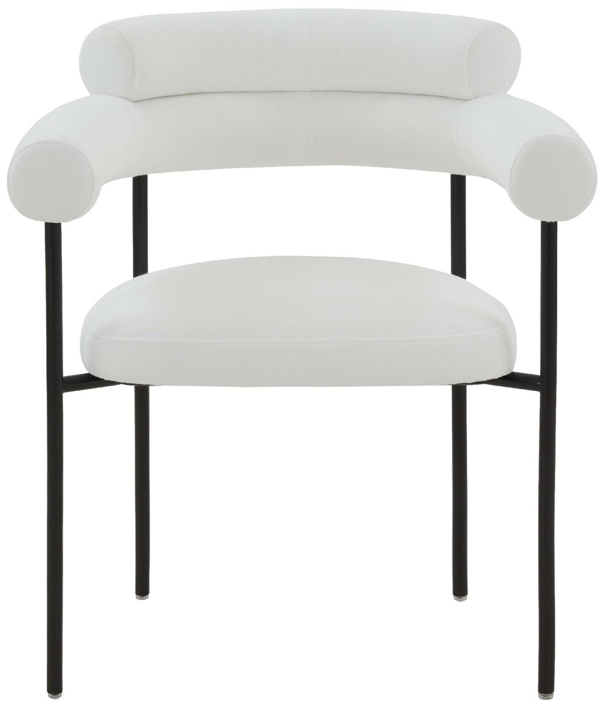 Safavieh Couture Jaslene Curved Back Dining Chair - White / Black
