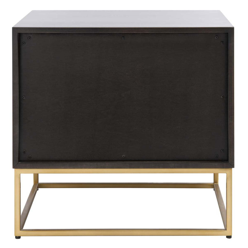 Safavieh Couture Adelyn 2 Drawer Nightstand - Black / Gold
