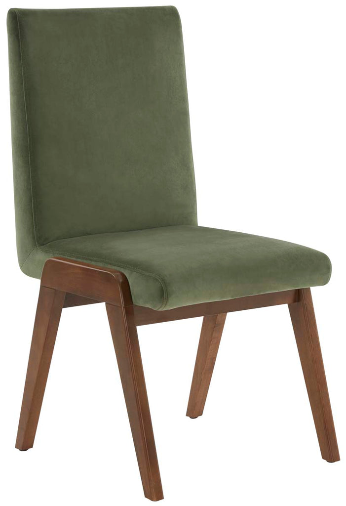 Safavieh Couture Forrest Dining Chair - Olive Green / Walnut (Set of 2)