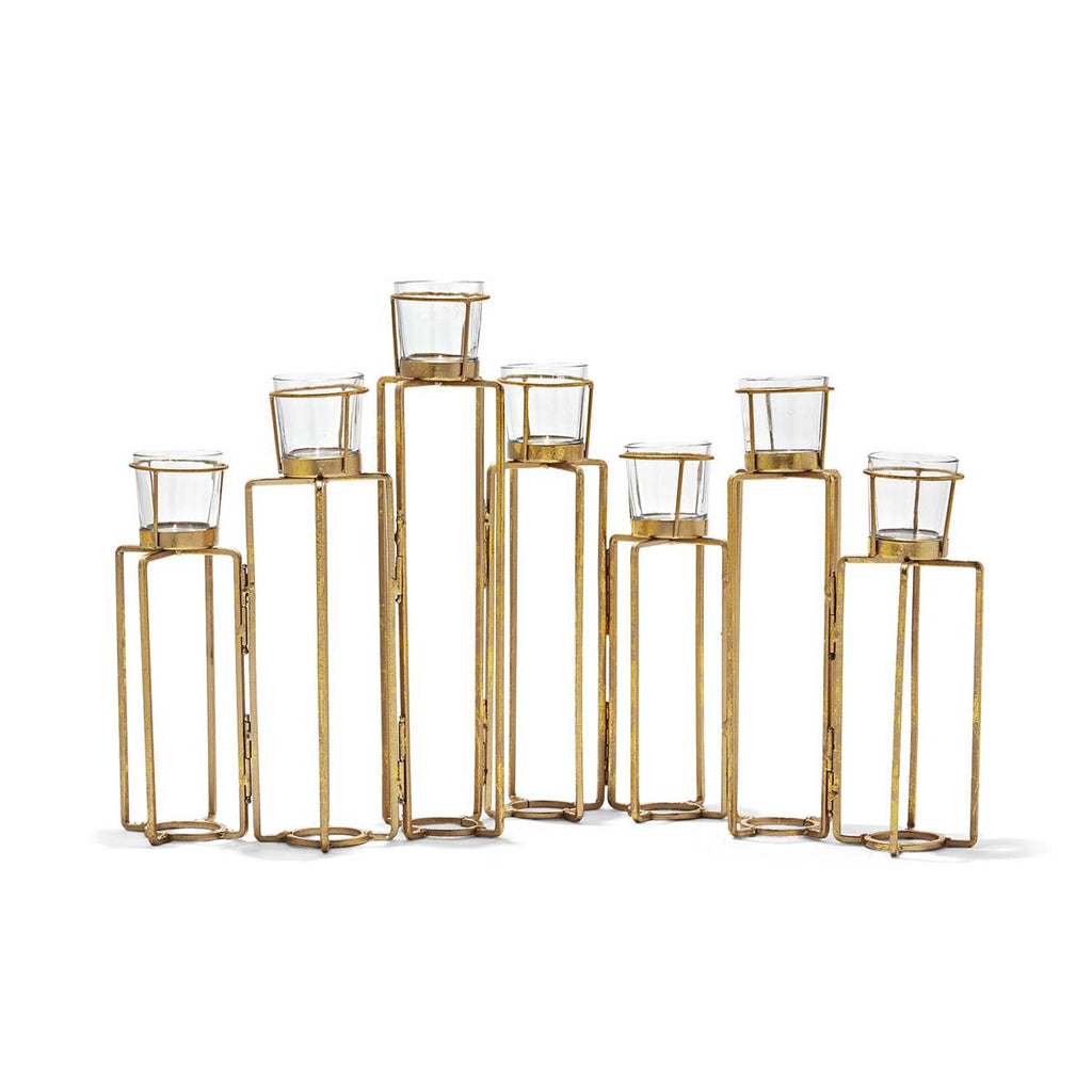 Two's Company Serpentine Candleholders Iron/Glass (set of 7)