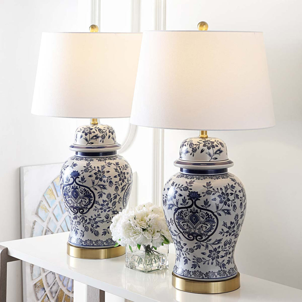Safavieh Ariadne Table Lamp-Blue/White (Set of 2)