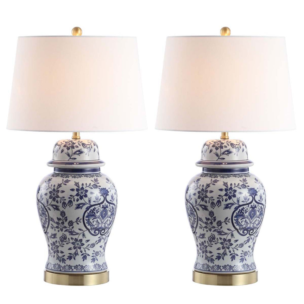 Safavieh Ariadne Table Lamp-Blue/White (Set of 2)