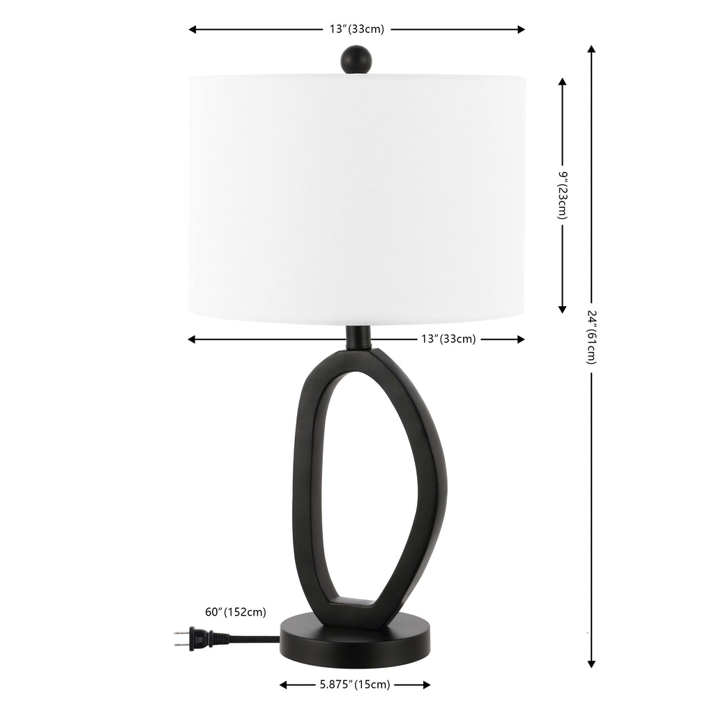 Safavieh Verne 24 Inch Table Lamp - Black