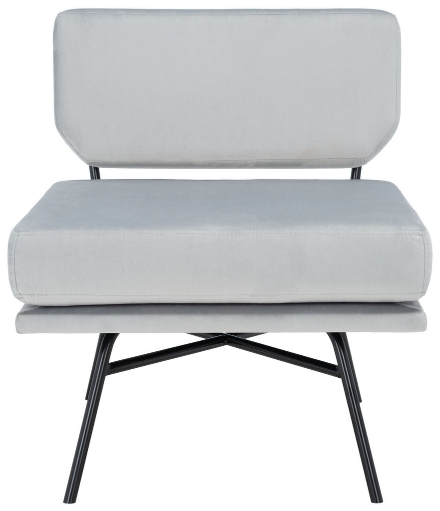 Safavieh Kermit Accent Chair - Grey Velvet/Matte Black