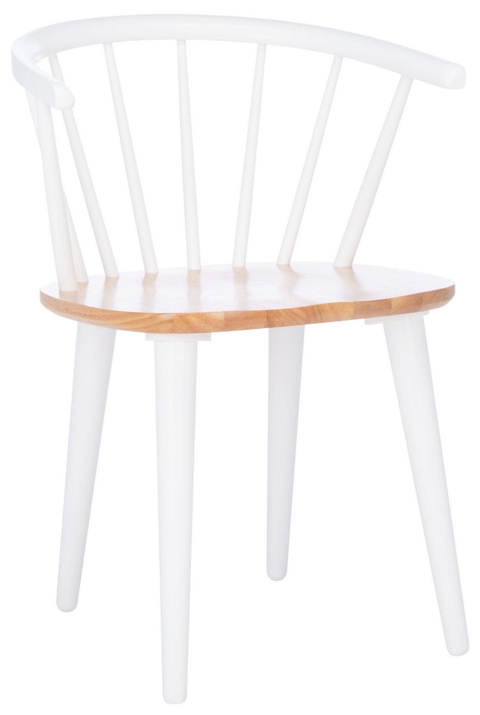Safavieh Blanchard 18''H Curved Spindle Side Chair-Natural/White (Set of 2)