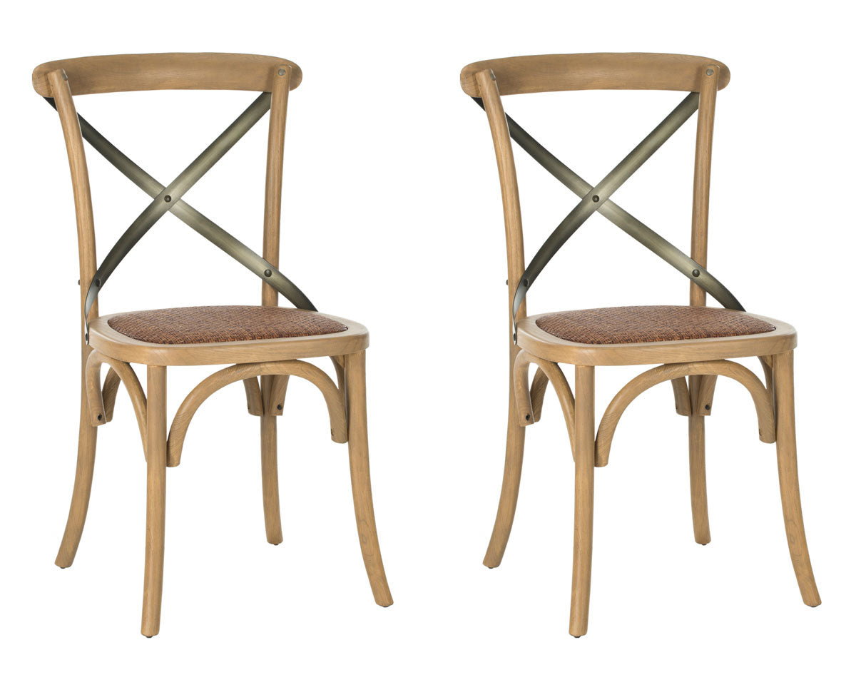 Safavieh Eleanor X Back Side Chair-Oak (Set of 2)