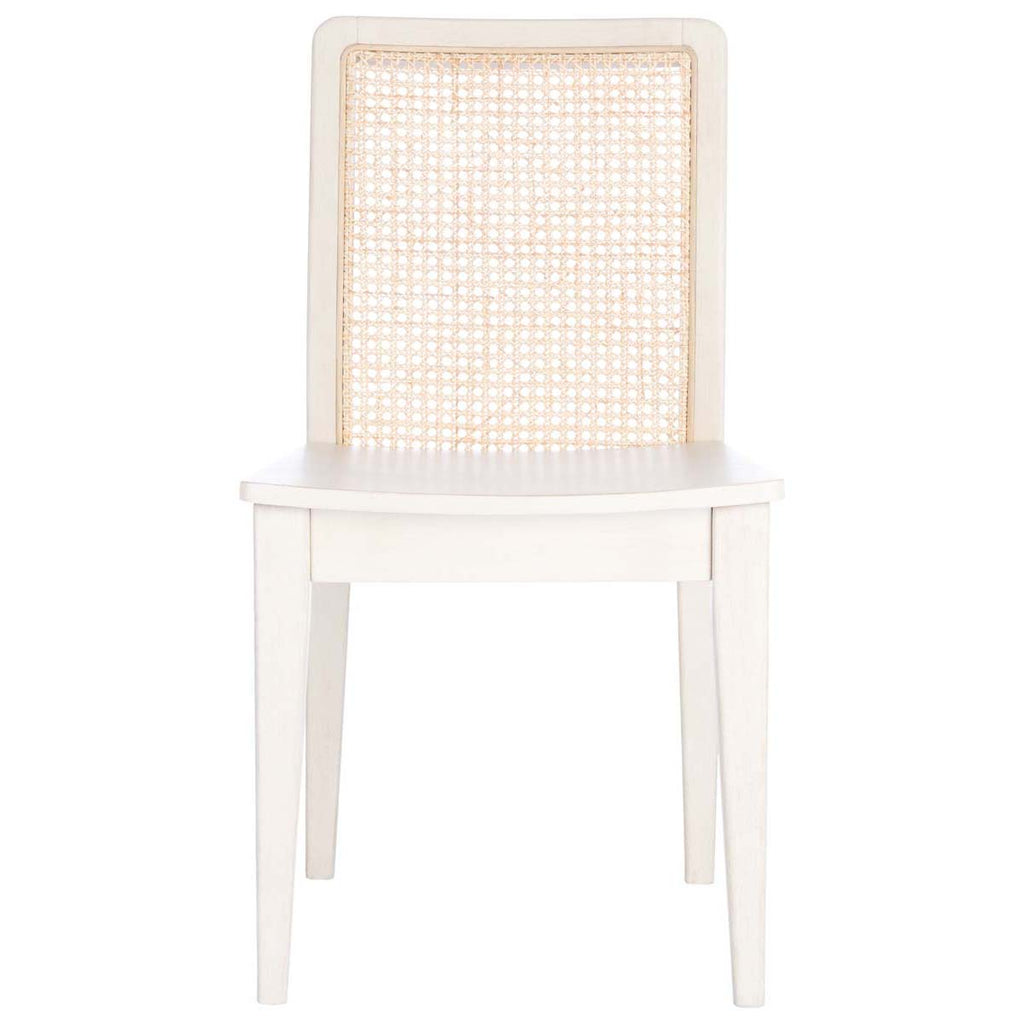 Safavieh Benicio Rattan Dining Chair-White/Natural (Set of 2)