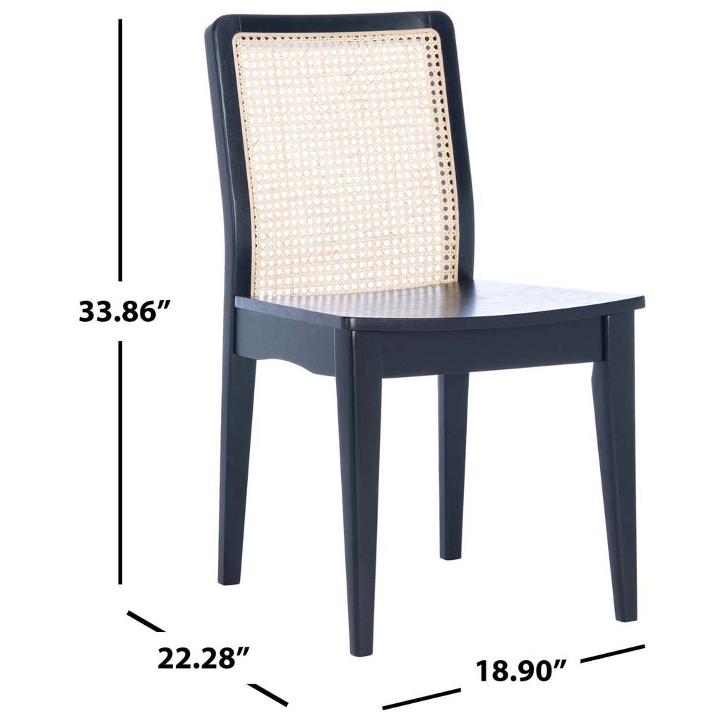 Safavieh Benicio Rattan Dining Chair-Black/Natural (Set of 2)